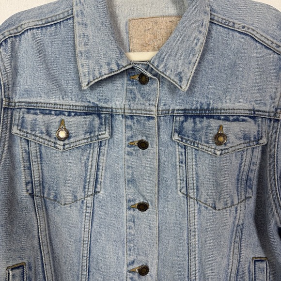 VTG Moda Int'l Denim Jean Jacket 90s Y2K Oversized Baggy Skater Street Grunge XS - Picture 3 of 15